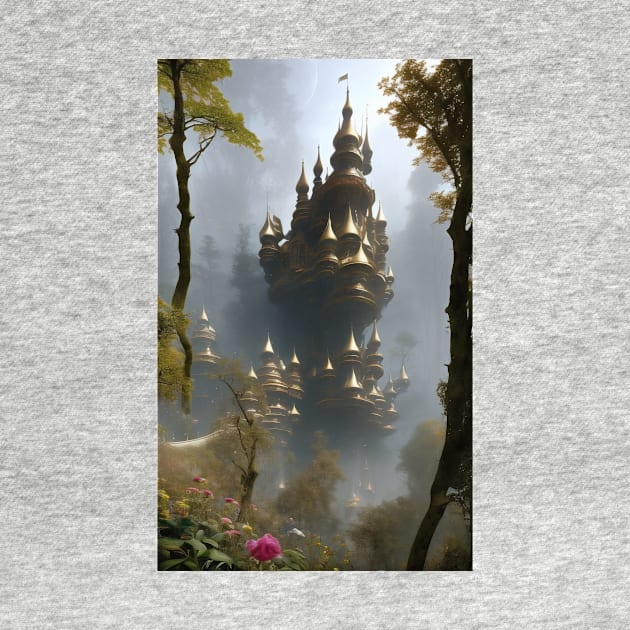 Parnassus Fantasy Forest Castle In The Foggy Woods by entwithanaxe